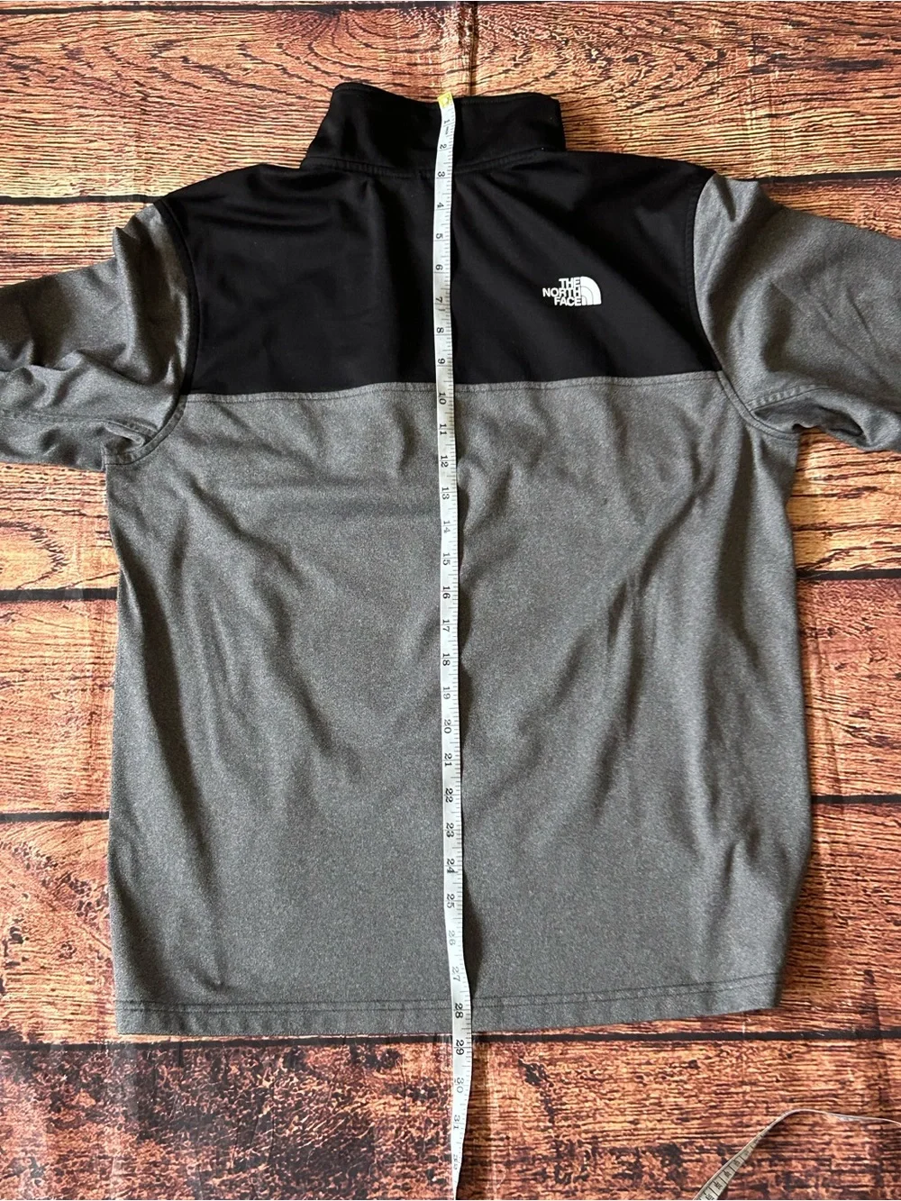 The North Face Colorblock Fleece Quarter Zip Pullover - Gray & Black